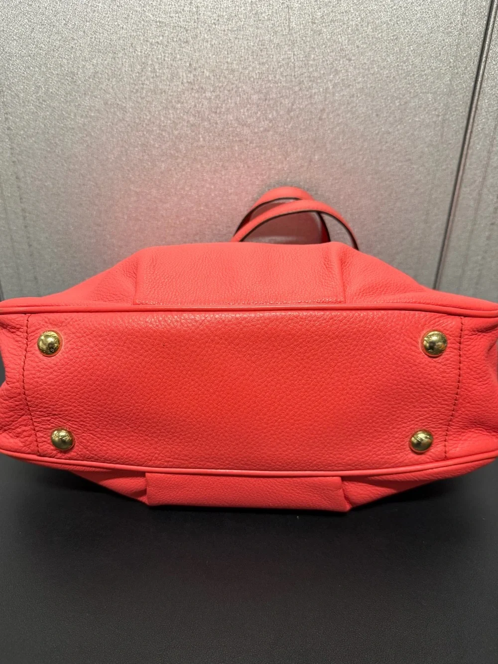 Michael Kors Salmon Pink Leather Chain Tote MK Logo Bag - Picture 8 of 10